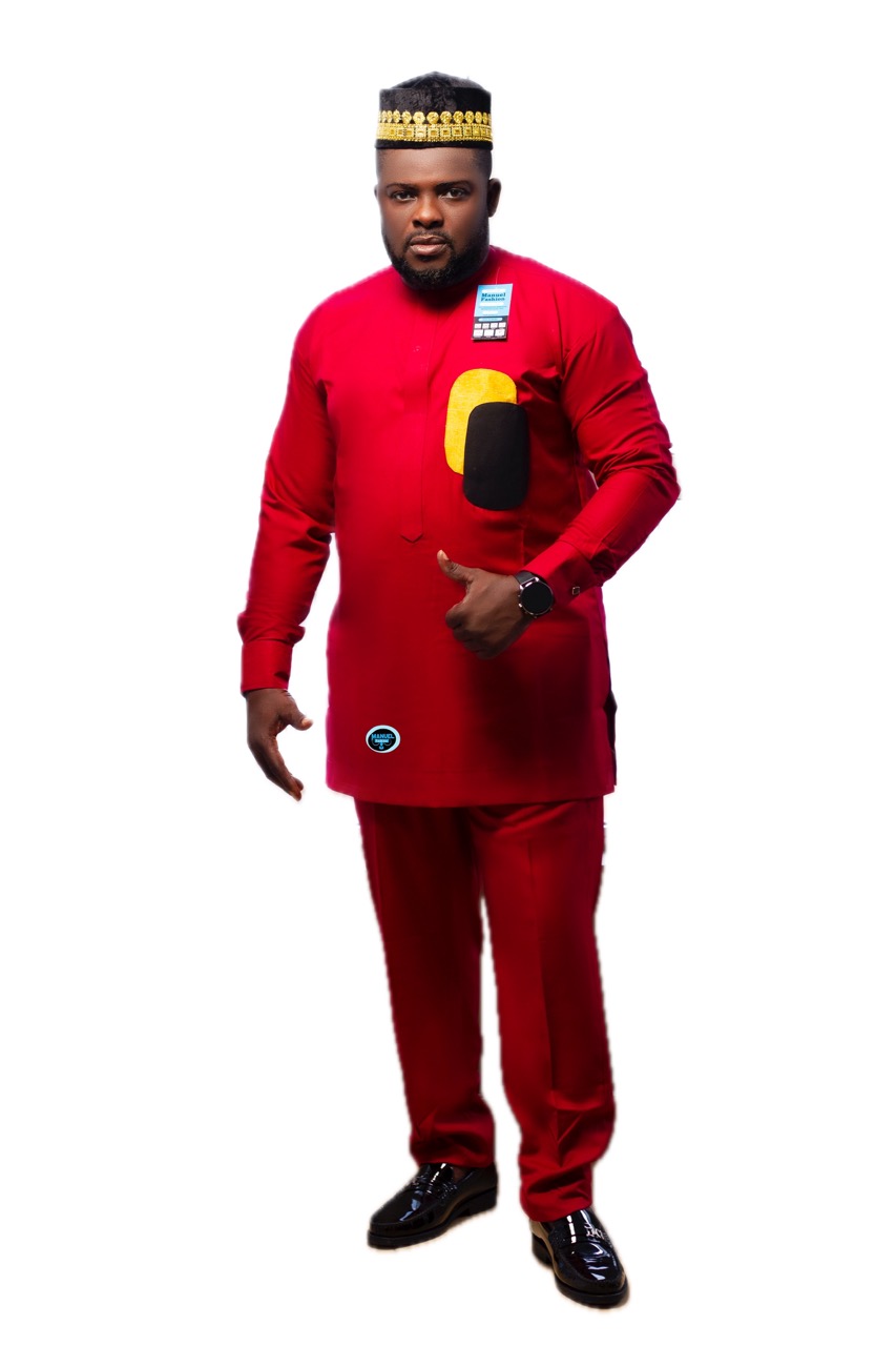 Manuel Fashion Red Kaftan with Yellow and Black Accents